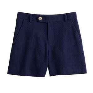 Draper James RSVP Textured Shorts Size 6 Navy Blue High Rise